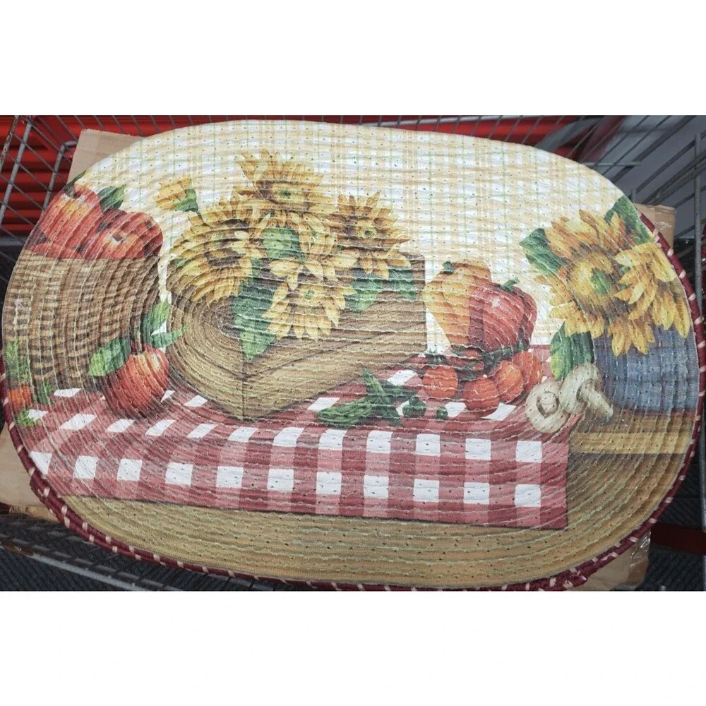 OVAL BRAIDED KITCHEN RUG RED (20